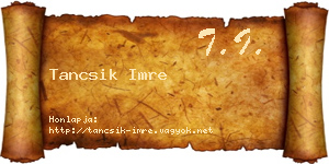 Tancsik Imre névjegykártya