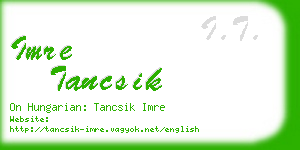 imre tancsik business card